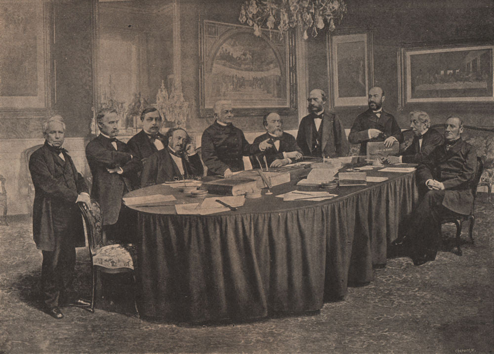 PARIS COMMUNE 1871. Conseil des Ministres, Hotel de la Prèsidence. Thiers c1873